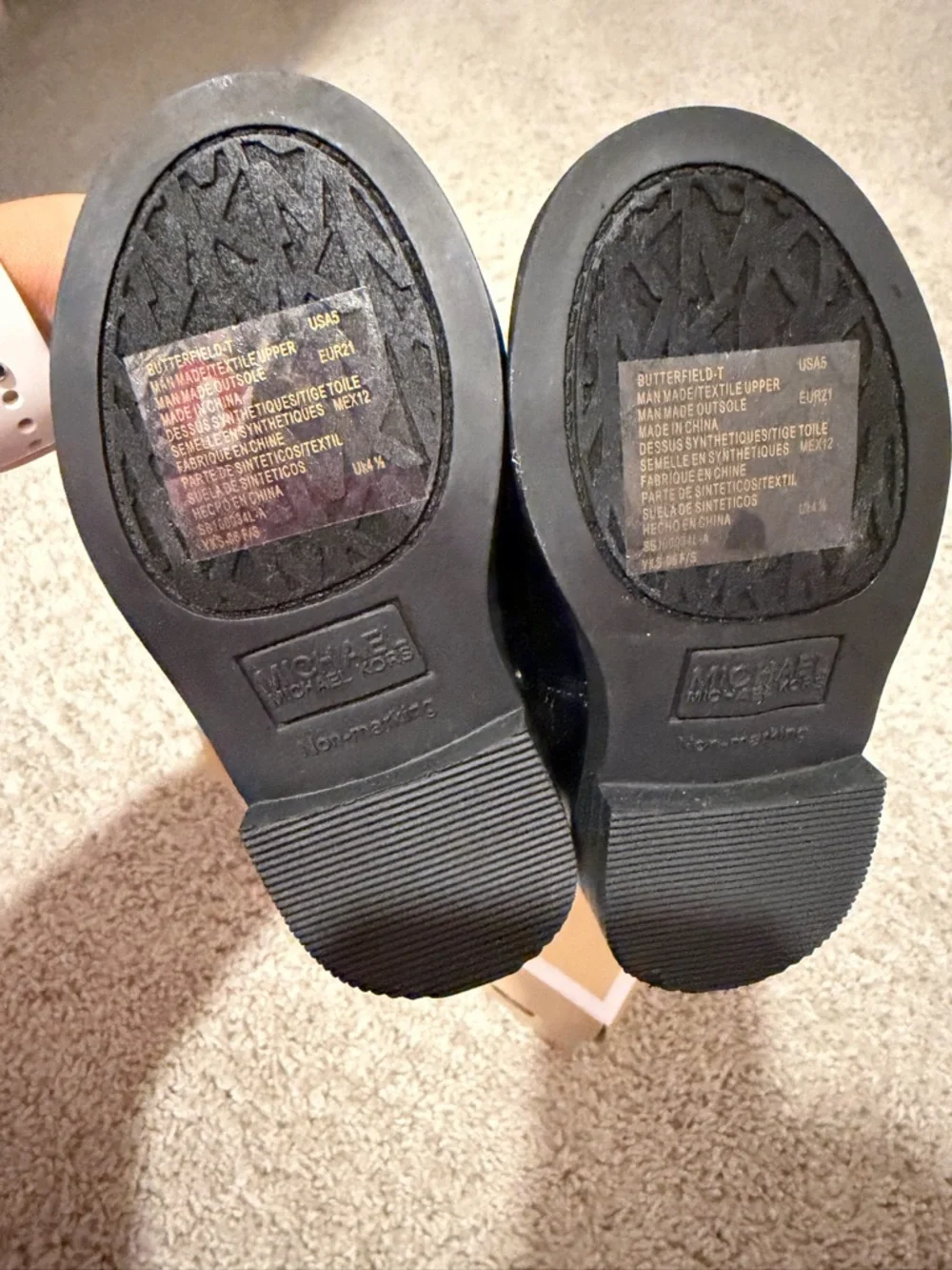Michael Kors Black Quilted toddler Girls' Boots with MK Heart Emblem